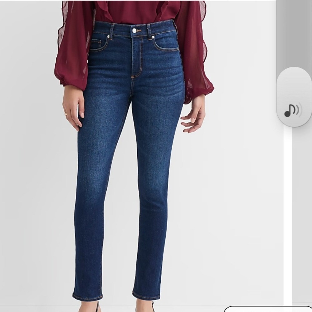 LOFT Curvy Skinny Jeans Womens 16 33 Dark Wash High Rise Denim 574963